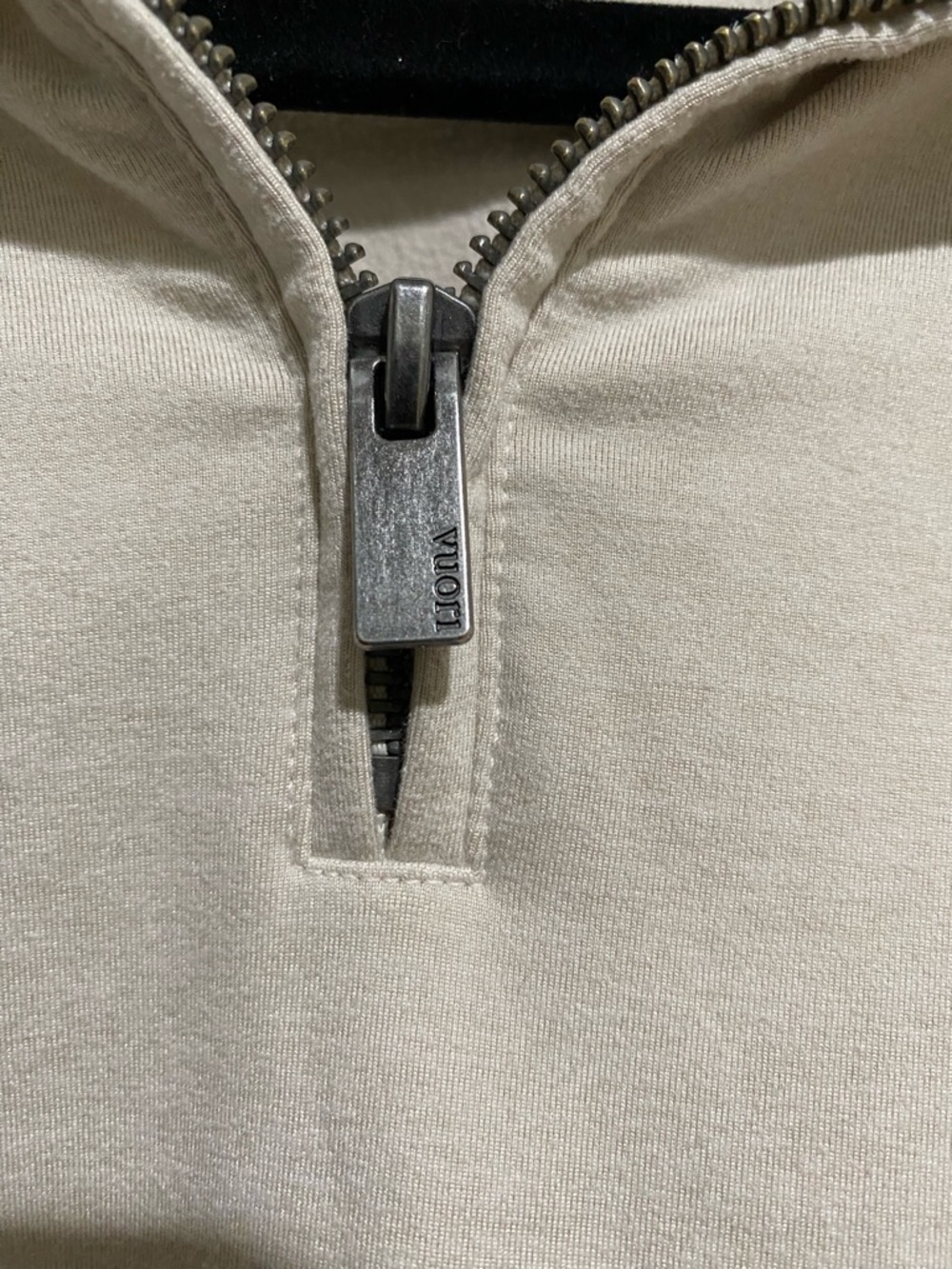 A-3 Vuori Sedona Rib Half Zip in Bone - Picture 3 of 6
